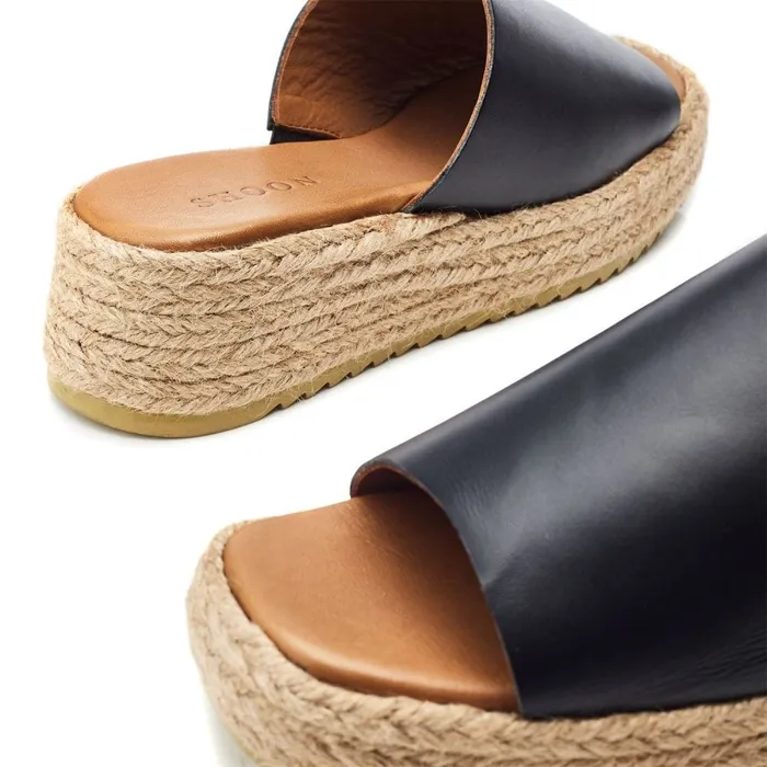 Slider Sandals Women Moda In Pelle Shoon Sh Astrid Black Leather
