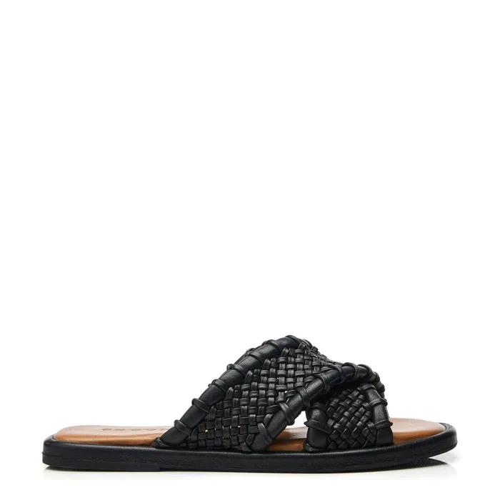 Slider Sandals Women Moda In Pelle Shoon Sh Scope Black Leather