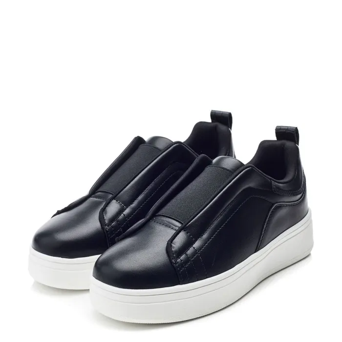 SlipOn Trainers Women Moda In Pelle Adaline Black Porvair