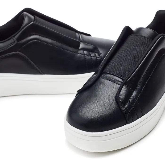 SlipOn Trainers Women Moda In Pelle Adaline Black Porvair