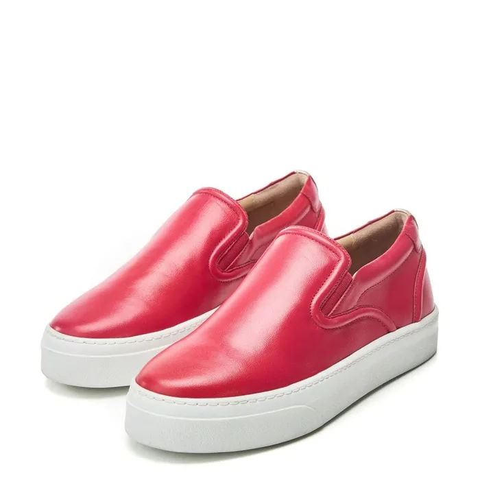 SlipOn Trainers Women Moda In Pelle Adreenia Raspberry Leather