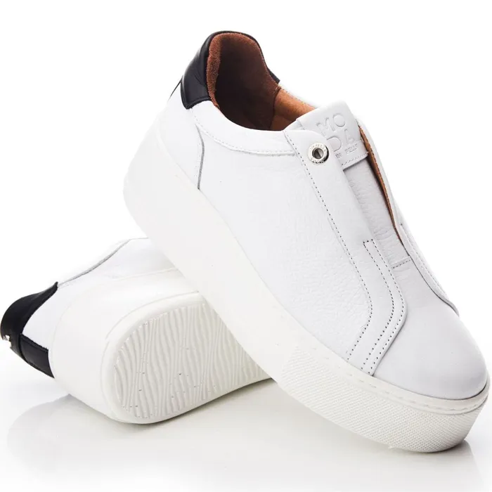 SlipOn Trainers Women Moda In Pelle Auben White Leather