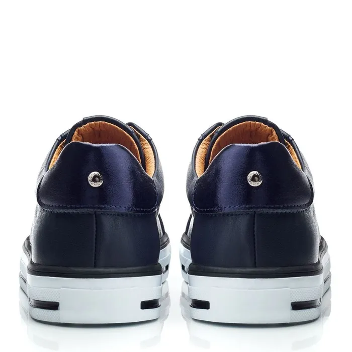 SlipOn Trainers Women Moda In Pelle Bennii Navy Leather
