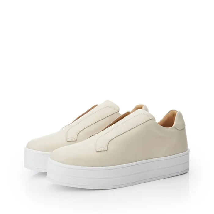 SlipOn Trainers Women Moda In Pelle Bsoleful BBath Beige Leather