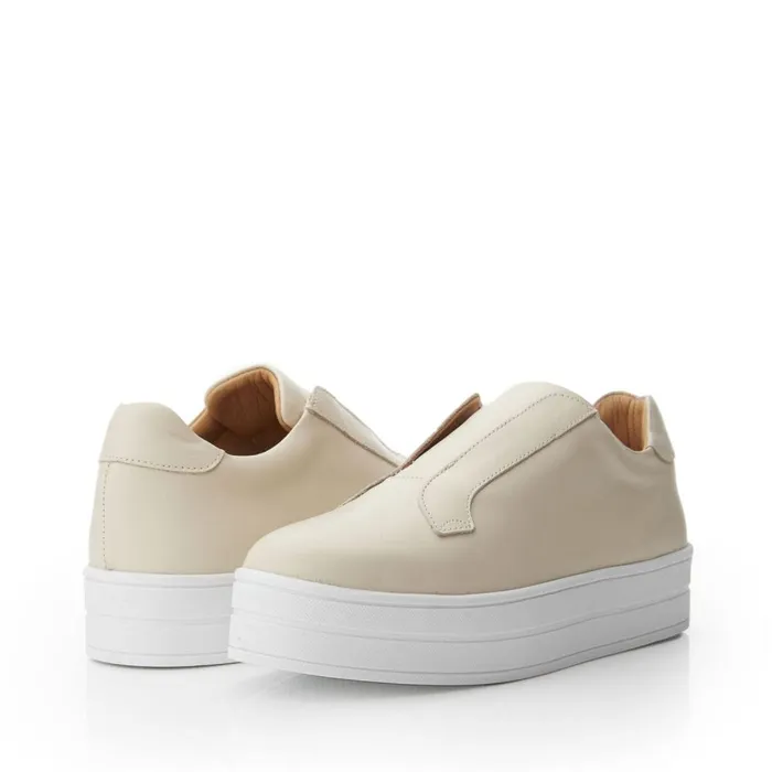 SlipOn Trainers Women Moda In Pelle Bsoleful BBath Beige Leather