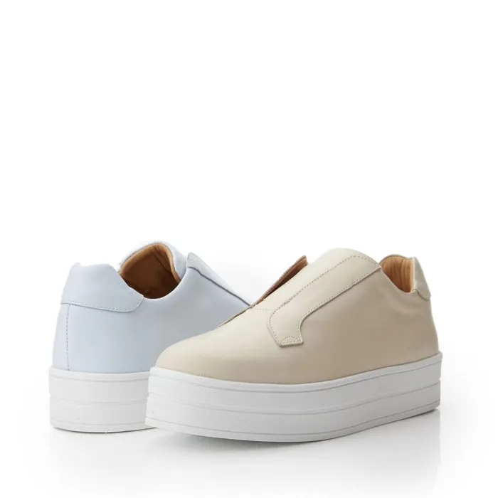 SlipOn Trainers Women Moda In Pelle Bsoleful BBath Beige Leather
