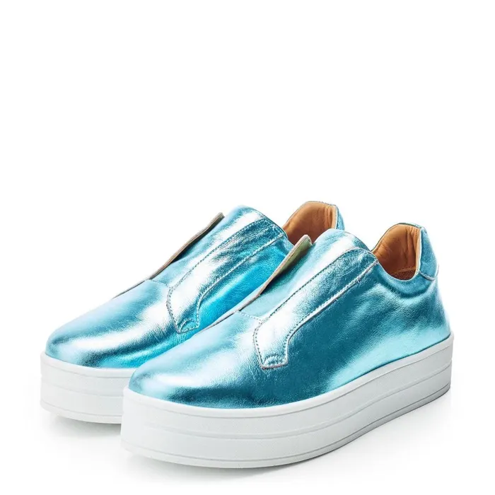 SlipOn Trainers Women Moda In Pelle Bsoleful BBath Turquoise Leather
