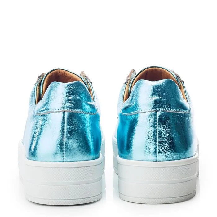 SlipOn Trainers Women Moda In Pelle Bsoleful BBath Turquoise Leather