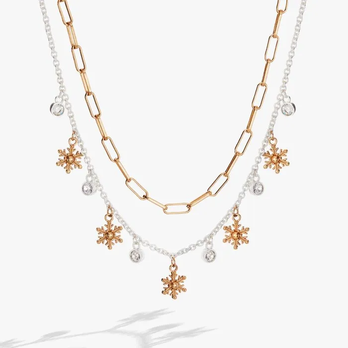 Snowflake Charm Necklace Two Tone Women Alex And Ani Necklaces
