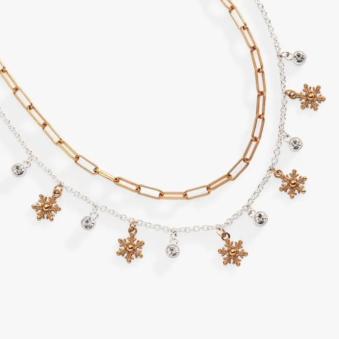 Snowflake Charm Necklace Two Tone Women Alex And Ani Necklaces Snowflake Charm Necklace Two Tone Women Alex And Ani Necklaces