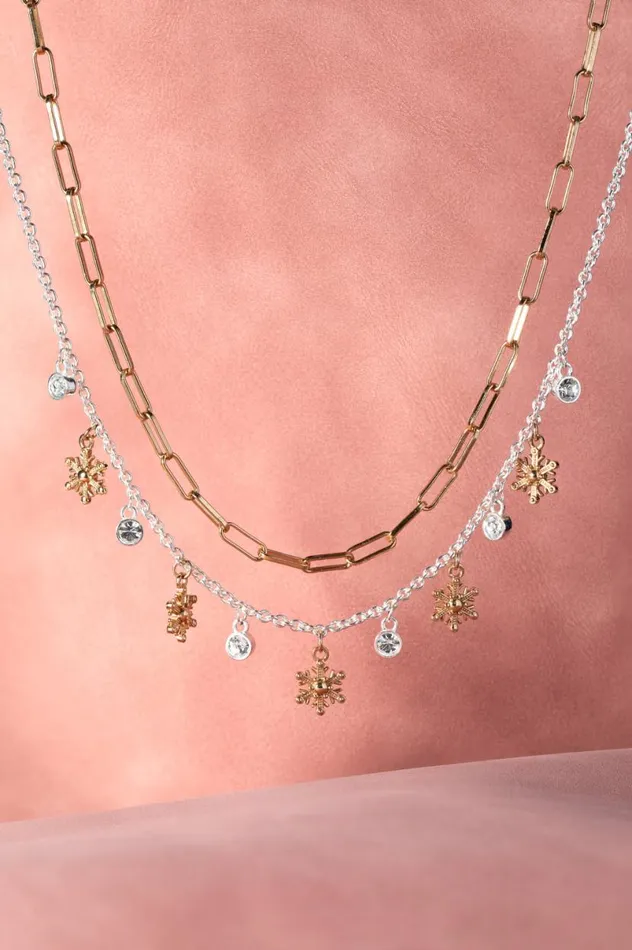 Snowflake Charm Necklace Two Tone Women Alex And Ani Necklaces Snowflake Charm Necklace Two Tone Women Alex And Ani Necklaces