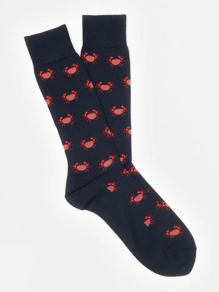 Socks Men JMcLaughlin Crab Socks Navy