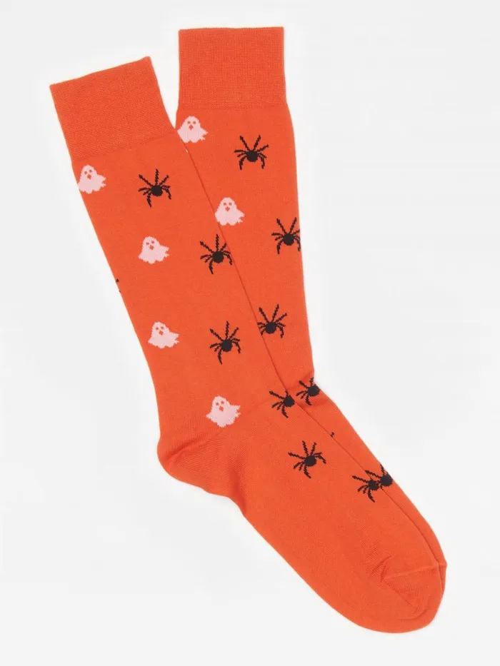 Socks Men JMcLaughlin Ghost And Spider Socks Orange