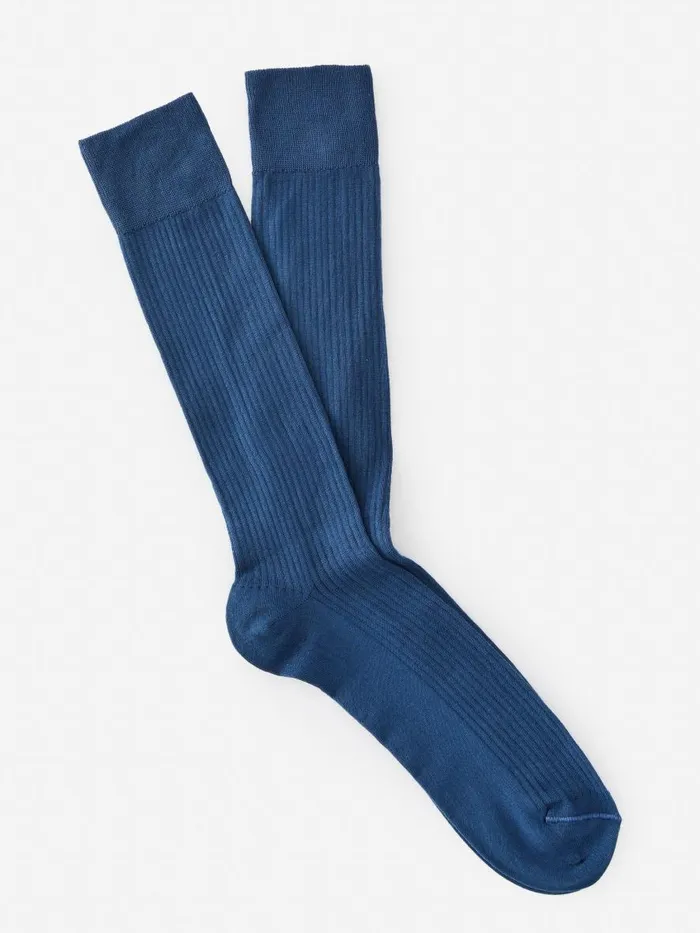 Socks Men JMcLaughlin Ribbed Socks Cobalt Blue
