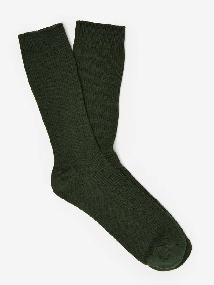 Socks Men JMcLaughlin Ribbed Socks Olive