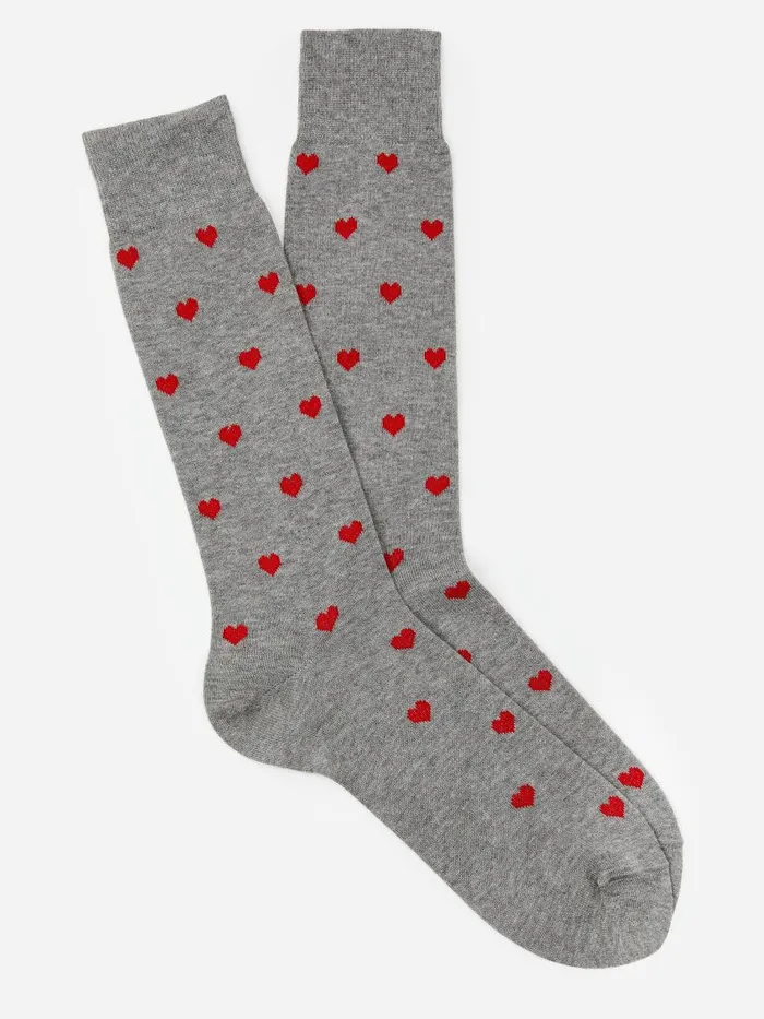 Socks Men JMcLaughlin Socks In Heart Medium Heather Greyred