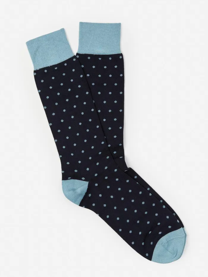Socks Men JMcLaughlin Socks In Polka Dots Aquanavy