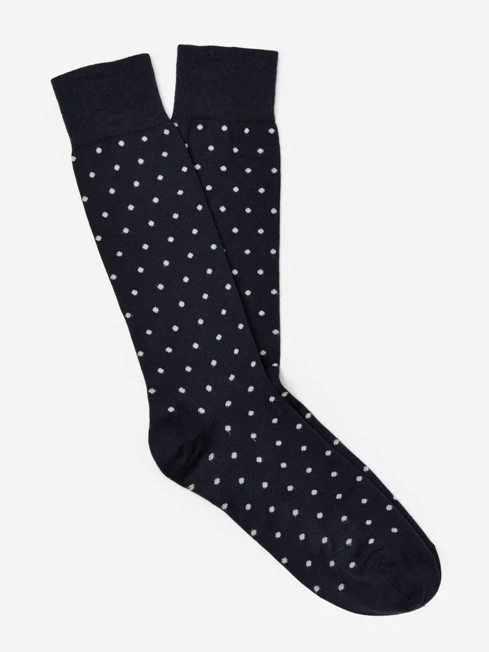 Socks Men JMcLaughlin Socks In Polka Dots Navyoff White