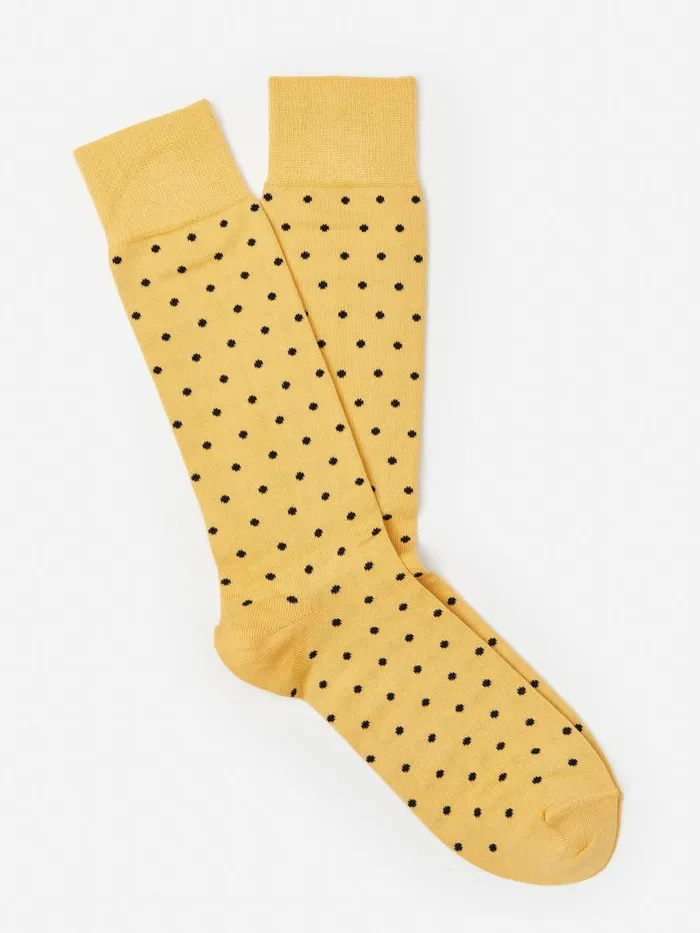 Socks Men JMcLaughlin Socks In Polka Dots Yellownavy