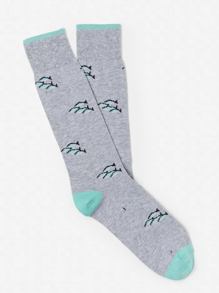 Socks Men JMcLaughlin Socks In School Of Fish Heather Grayblue