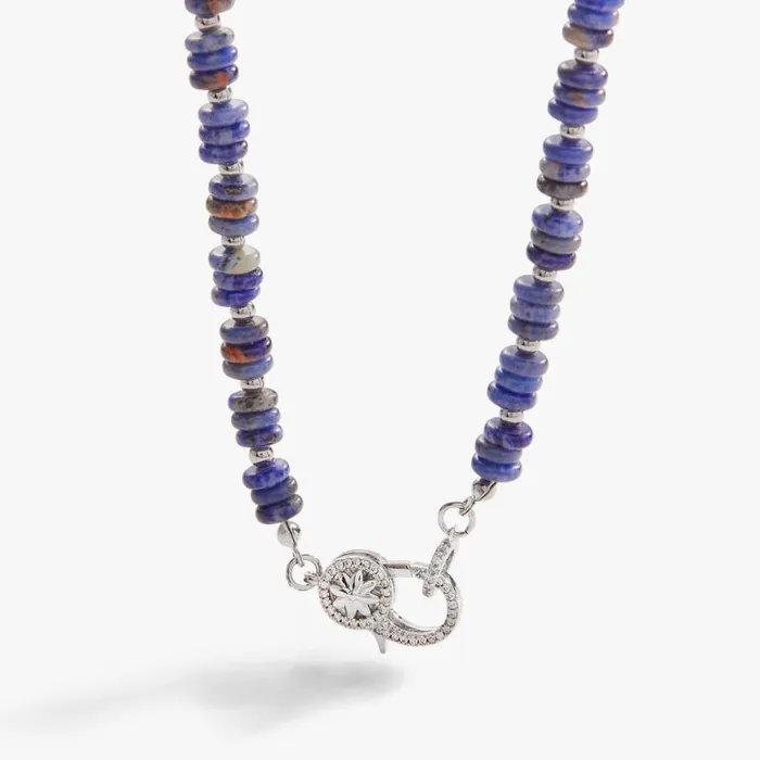 Sodalite Carabiner Necklace Shiny Silver Women Alex And Ani Necklaces