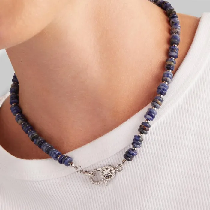 Sodalite Carabiner Necklace Shiny Silver Women Alex And Ani Necklaces Sodalite Carabiner Necklace Shiny Silver Women Alex And Ani Necklaces
