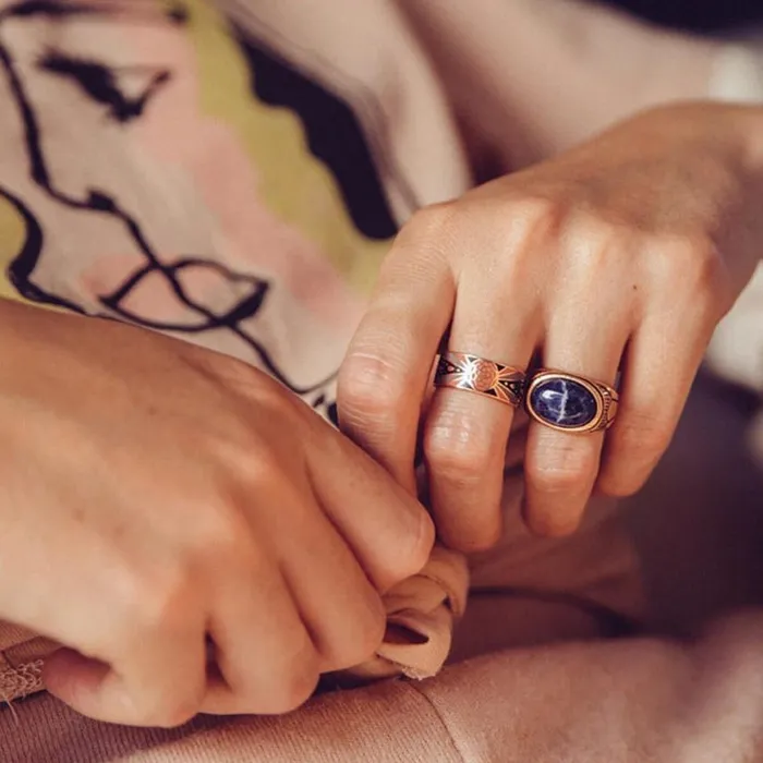 Sodalite Gemstone Signet Ring 55 Women Alex And Ani Rings Sodalite Gemstone Signet Ring 55 Women Alex And Ani Rings
