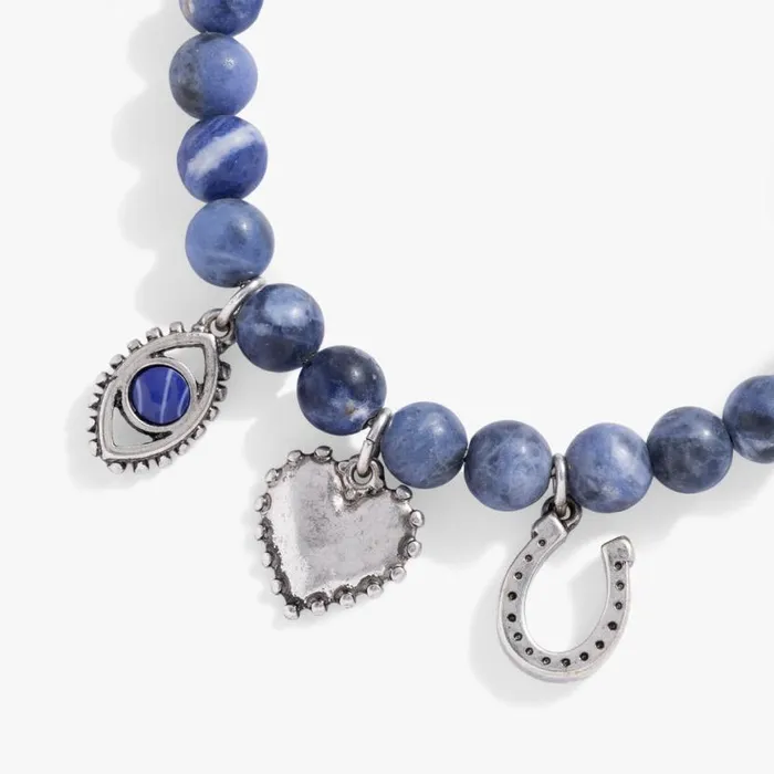 Sodalite Multicharm Bolo Bracelet Antique Silver Women Alex And Ani Strength Protection