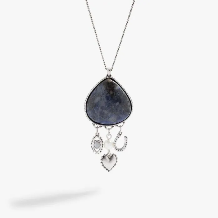 Sodalite Multicharm Necklace Antique Silver Women Alex And Ani Necklaces
