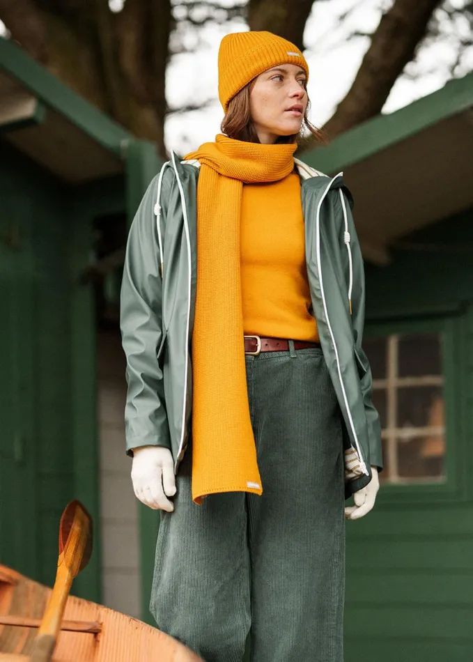 St Gabrielle Waterproof Patterned Rain Jacket With Fancy Drawstrings Armygreen Women Saint James Aw24