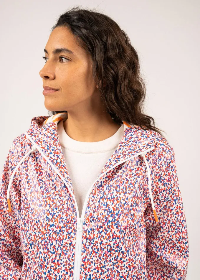 St Gabrielle Waterproof Patterned Rain Jacket With Fancy Drawstrings Capindigo Women Saint James Coats and Raincoats