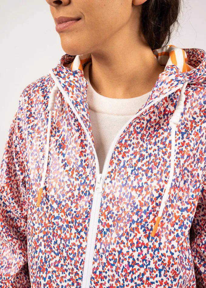 St Gabrielle Waterproof Patterned Rain Jacket With Fancy Drawstrings Capindigo Women Saint James Coats and Raincoats
