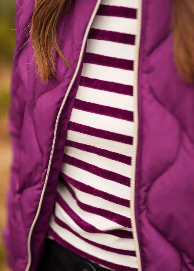St Izia Quilted ZipUp Puffer Jacket Plum Women Saint James Coats and Raincoats