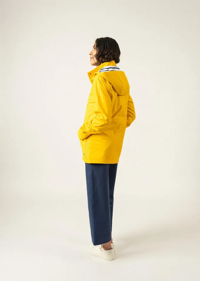 St Morgane Waterproof Raincoat With Hood Yellow Women Saint James Coats and Raincoats