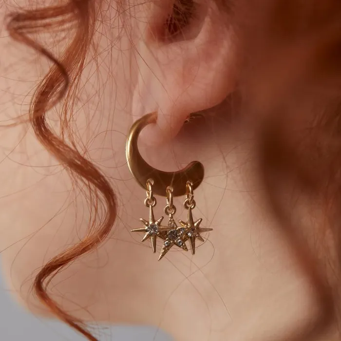 Star Multicharm Hoop Earrings Antique Gold Women Alex And Ani Earrings Star Multicharm Hoop Earrings Antique Gold Women Alex And Ani Earrings
