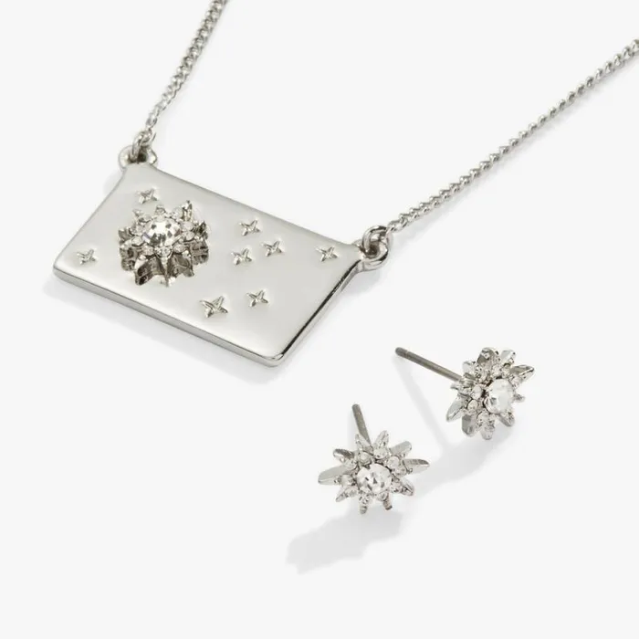 Starburst Charm Necklace And Stud Earring Gift Set Silver Women Alex And Ani Graduation Starburst Charm Necklace And Stud Earring Gift Set Silver Women Alex And Ani Graduation