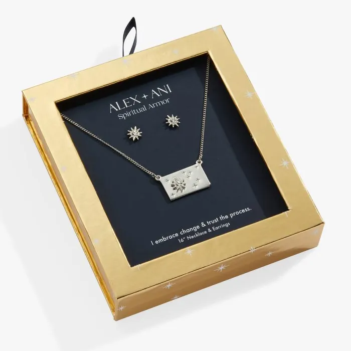 Starburst Charm Necklace And Stud Earring Gift Set Silver Women Alex And Ani Graduation Starburst Charm Necklace And Stud Earring Gift Set Silver Women Alex And Ani Graduation