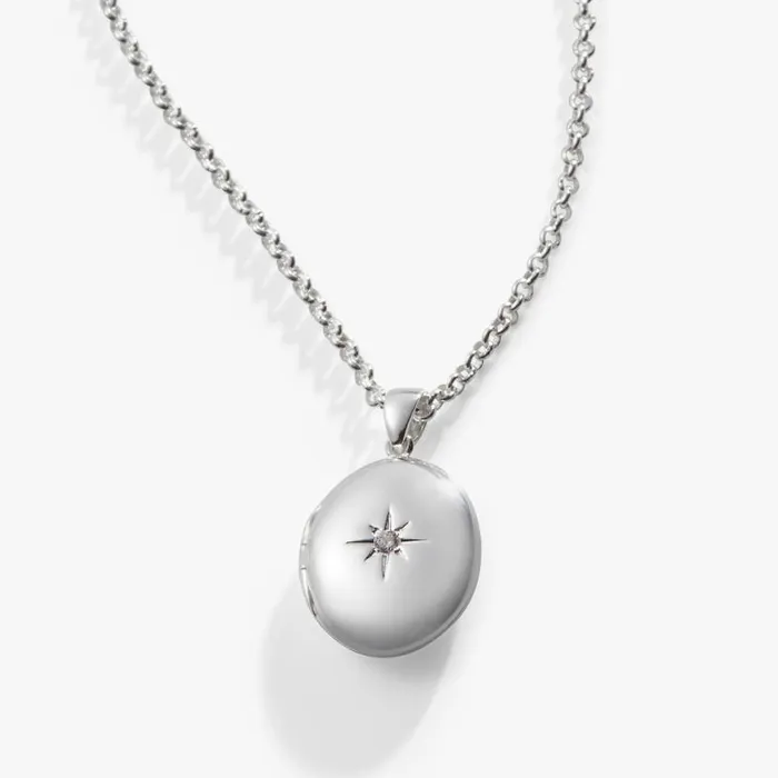 Starburst Locket Necklace Shiny Silver Women Alex And Ani Necklaces