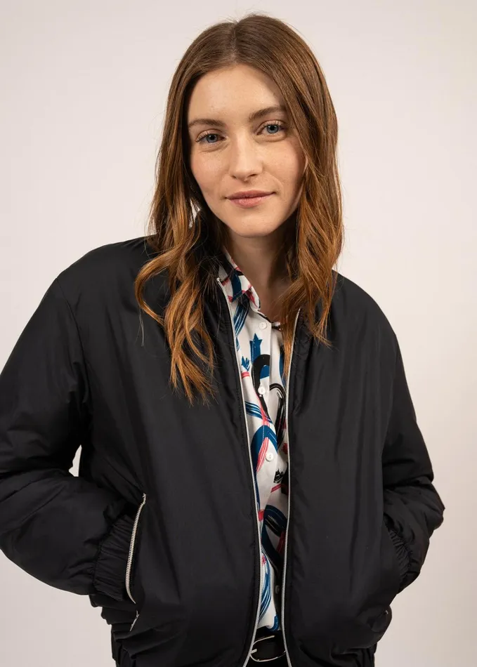 Ste Lydia Rainproof Bomber Jacket Darkblue Women Saint James Sweaters Cardigans and Jackets