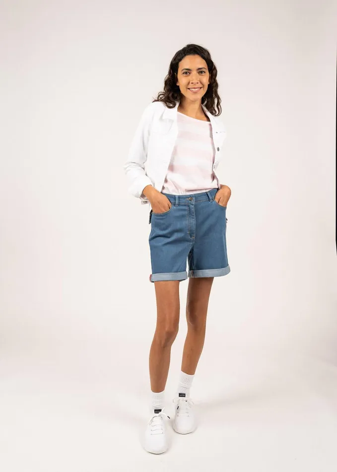 Ste Tea Jacket In Cotton Canvas White Women Saint James Sweaters Cardigans and Jackets