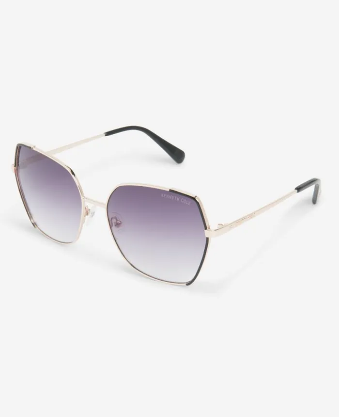 Sunglasses Women Kenneth Cole Metal Geometric Sunglasses Metallic