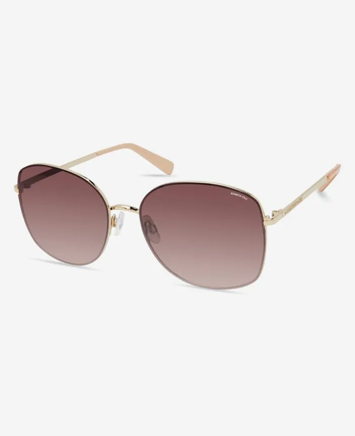 Sunglasses Women Kenneth Cole Metal Round Sunglasses Metallic