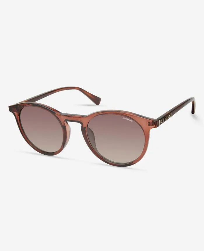 Sunglasses Women Kenneth Cole Round Sunglasses Brown