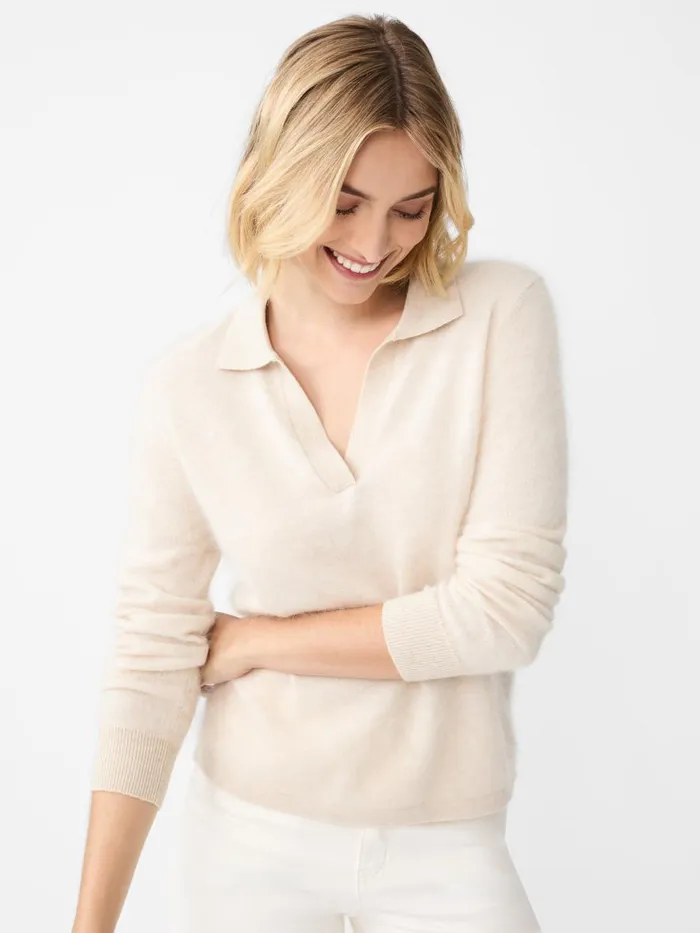 Sweaters Women JMcLaughlin Alyce Brushed Cashmere Sweater Light Oatmeal Sweaters Women JMcLaughlin Alyce Brushed Cashmere Sweater Light Oatmeal