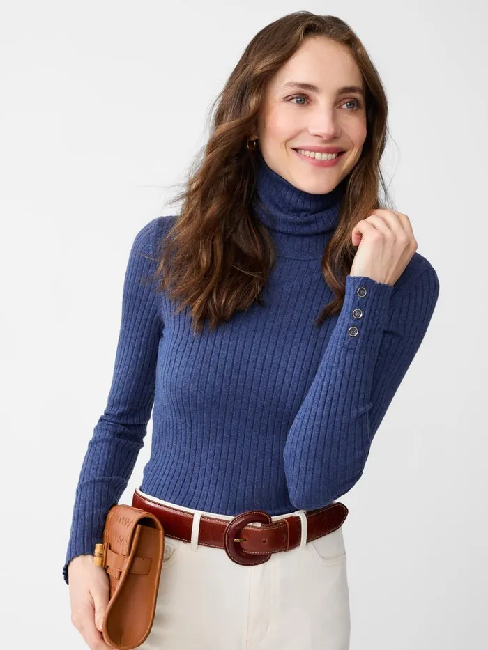 Sweaters Women JMcLaughlin Arlette Turtleneck Denim Sweaters Women JMcLaughlin Arlette Turtleneck Denim