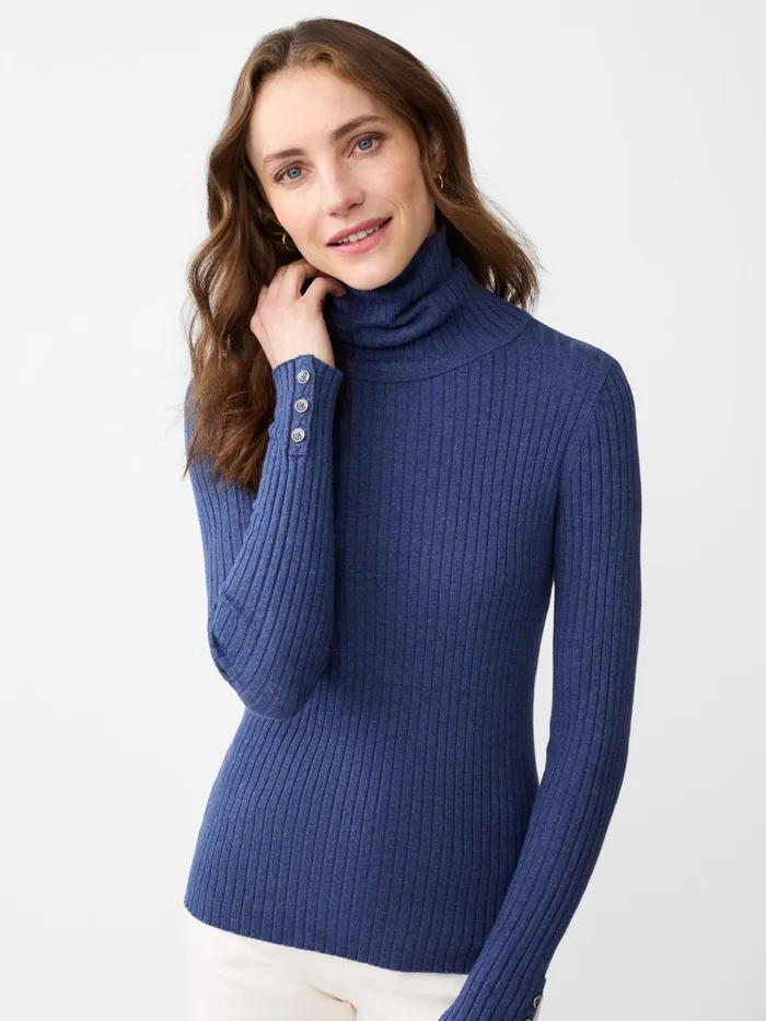 Sweaters Women JMcLaughlin Arlette Turtleneck Denim Sweaters Women JMcLaughlin Arlette Turtleneck Denim