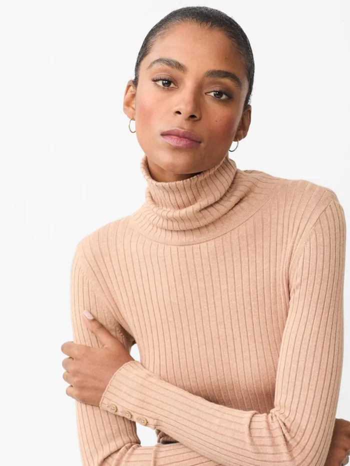 Sweaters Women JMcLaughlin Arlette Turtleneck Heather Camel Sweaters Women JMcLaughlin Arlette Turtleneck Heather Camel