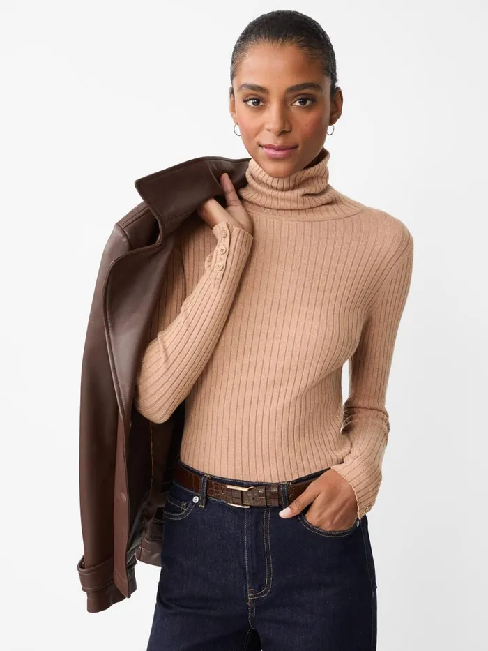 Sweaters Women JMcLaughlin Arlette Turtleneck Heather Camel Sweaters Women JMcLaughlin Arlette Turtleneck Heather Camel