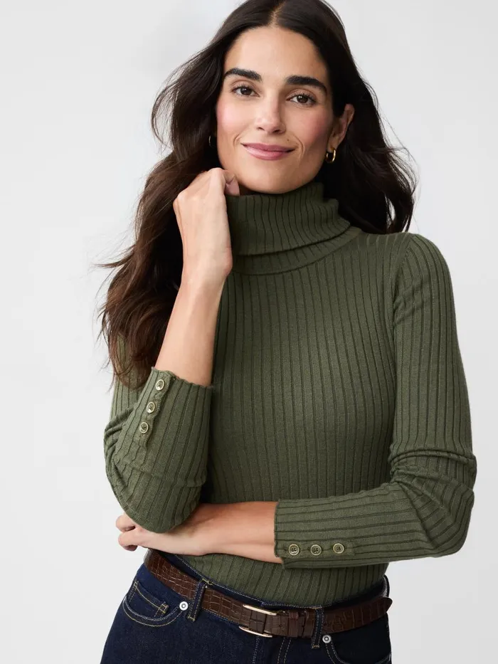 Sweaters Women JMcLaughlin Arlette Turtleneck Olive Green