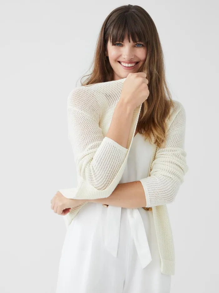 Sweaters Women JMcLaughlin Bristol Cardigan Egret White Sweaters Women JMcLaughlin Bristol Cardigan Egret White